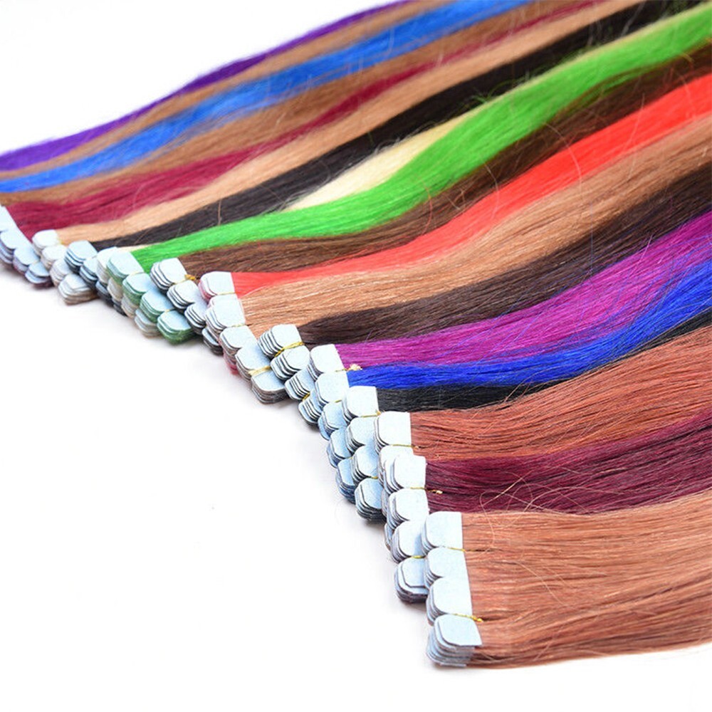 20″/24″ Tape in Hair Extensions Real Human Hair Invisible Tape In Hair Seamless