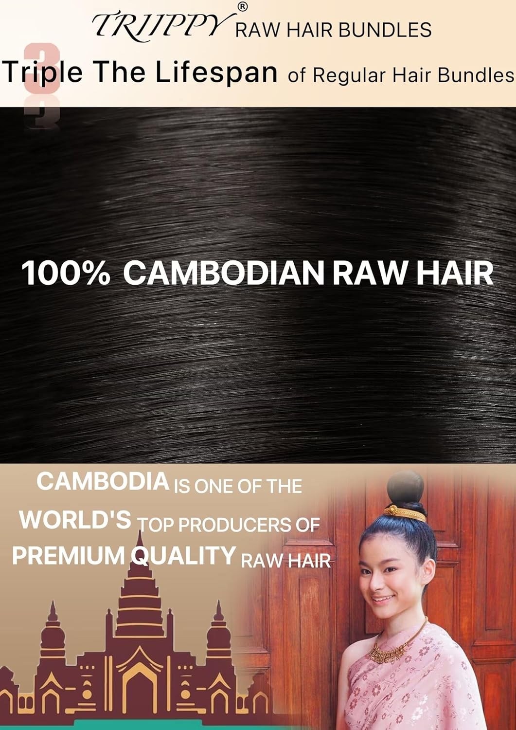 Raw Human Hair 2 Bundles,Triple Lifespan Than Regular Virgin Hair No.1 Sales Of