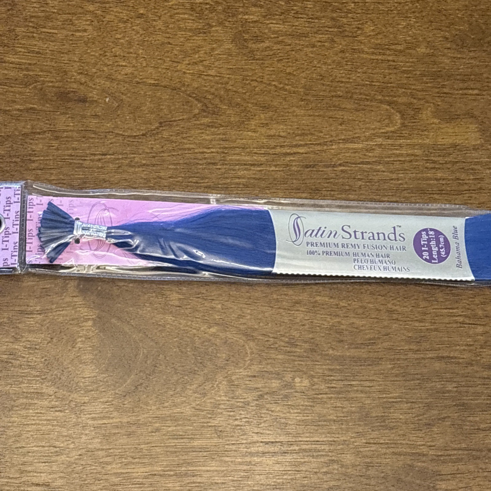 SATIN STRANDS 100% PREMIUM HUMAN HAIR. BAHAMA BLUE 20 I-Tips 18”