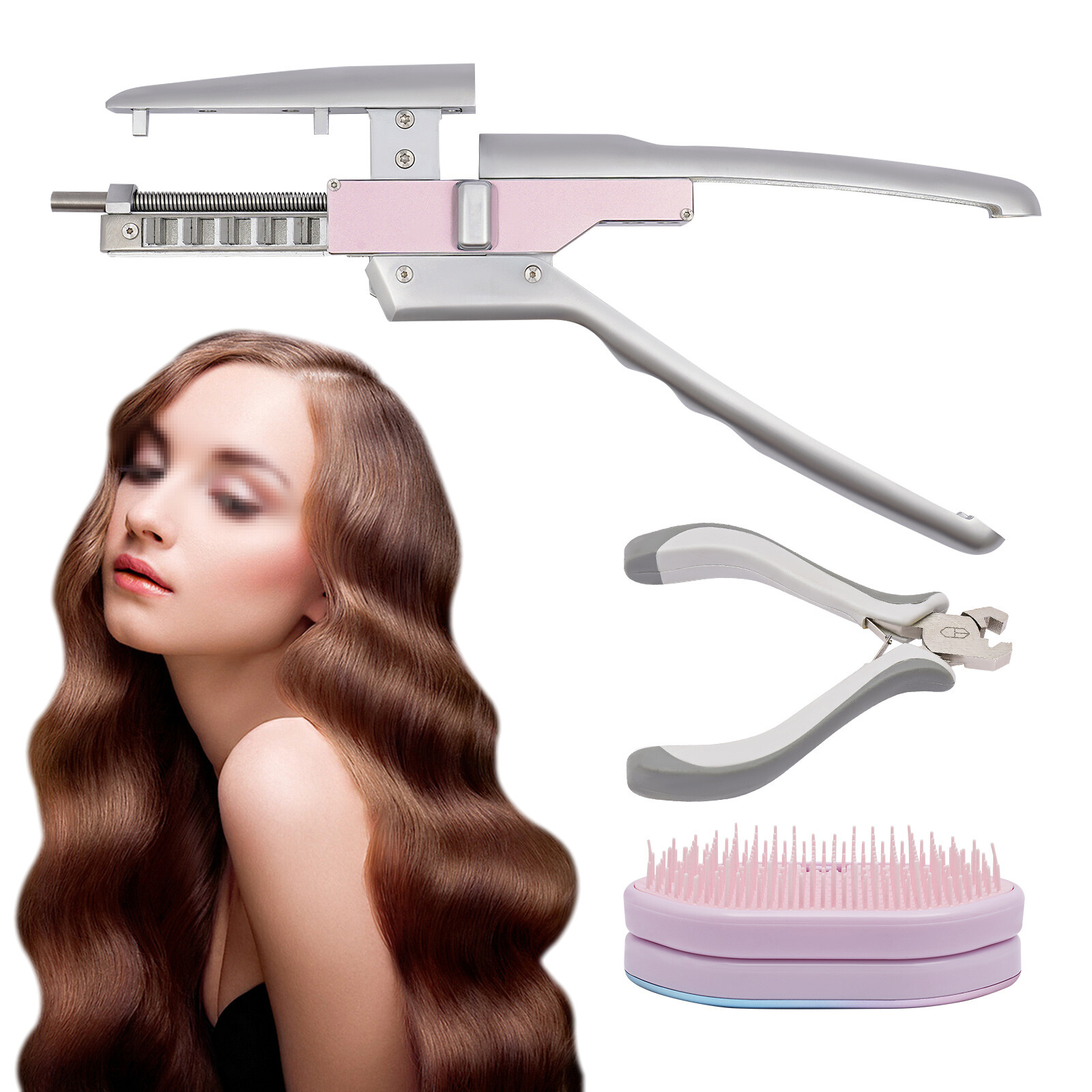 6D Human Hair Extension Machine Sets Salon Fusion Metal Connector Tool Kits