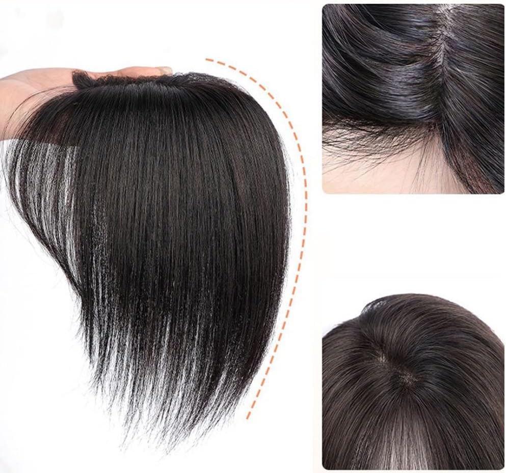 Clip In Human Hair Straight Bangs Toppers For Women Thinner Hair Replacement