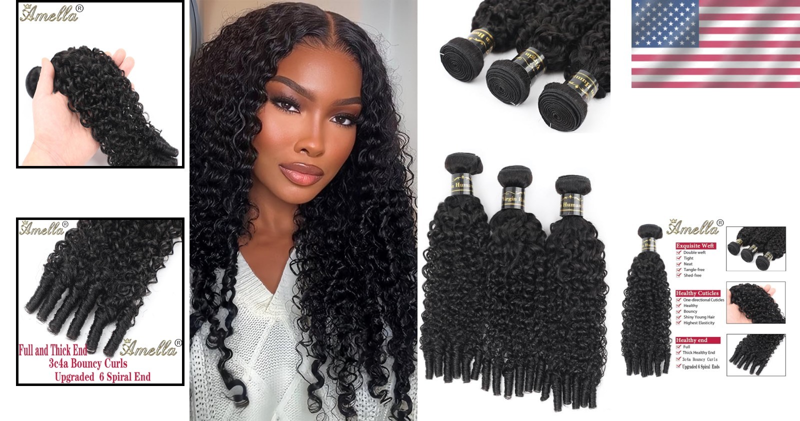 Burmese Curly Human Hair Bundles 3C4A 18 20 22 Inch
