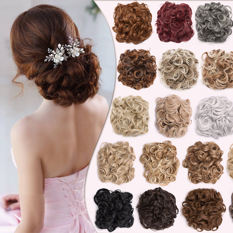 Thick As Human Messy Bun Clip Hair Extensions Curly Scrunchie Updo Chignon Combs