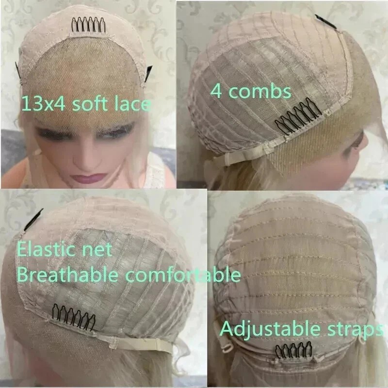 Ombre Blonde Short Bob Wig 13×4 Lace 100% Real Human Hair Wigs for Women