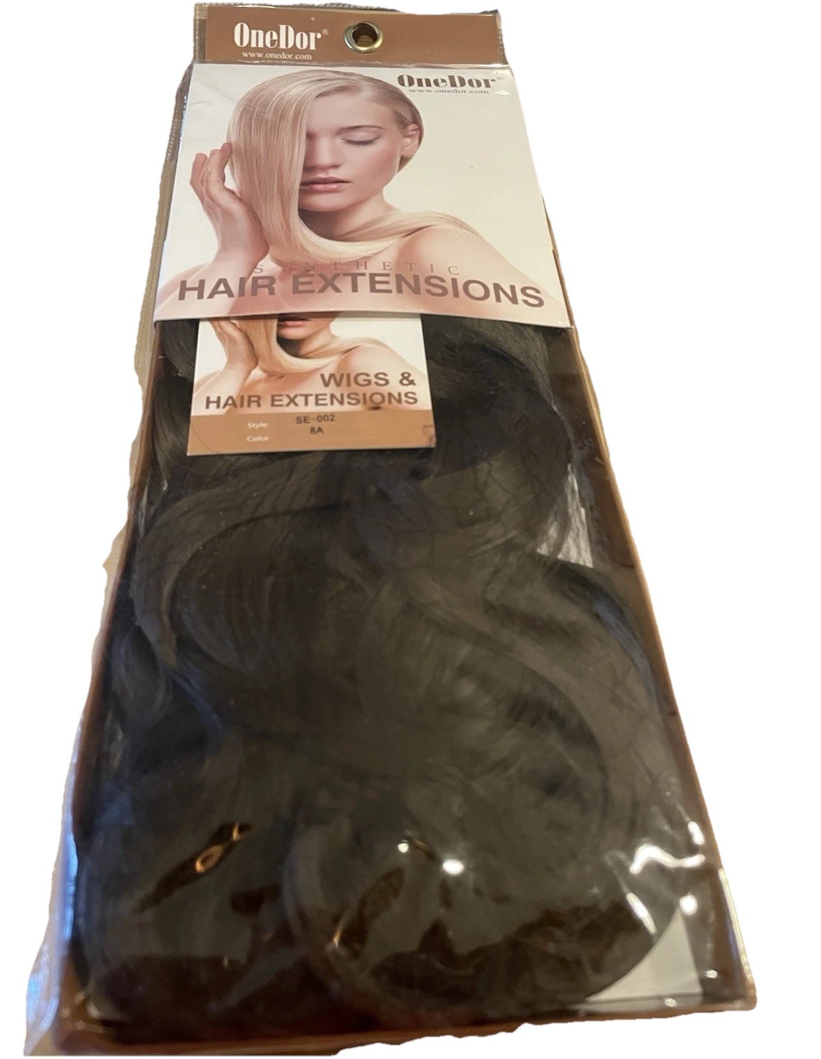OneDor Curly 20″ Clip-In Synthetic Hair Extensions 7pcs 140g Medium Ash Brown