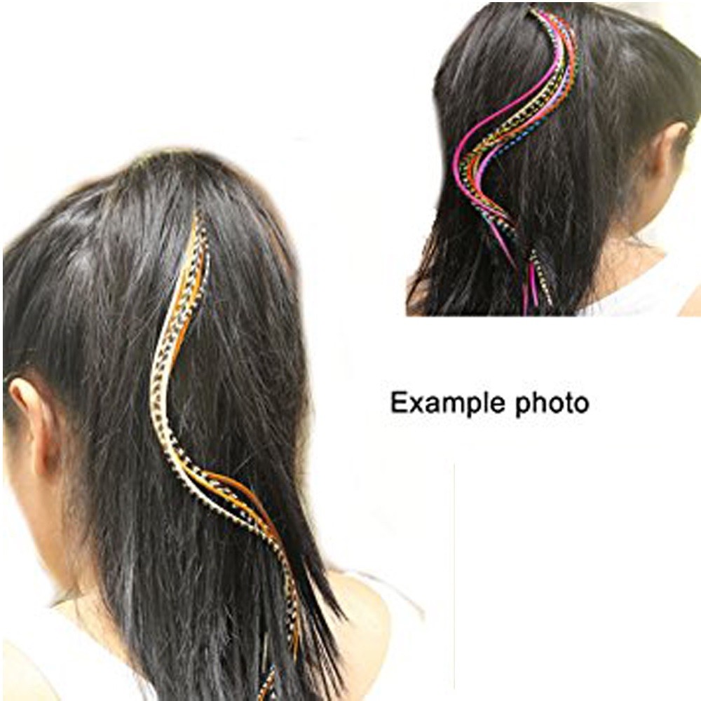 8-11 inch Indian Blue 100% Real Hair 5 Feather Extensions bonded at the tip