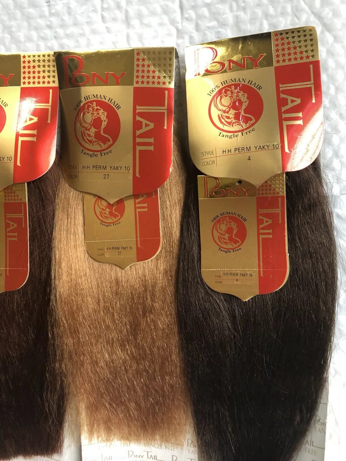 100% Human Hair for Weaving by Pony Tail, Perm Yaki Coarse Texture, Bright Color