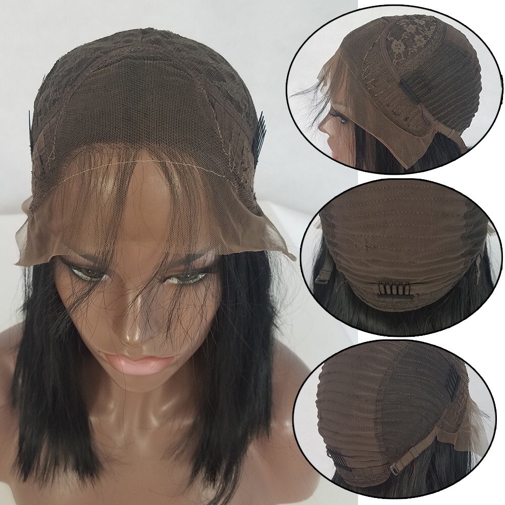 Pink Lace Front Wigs for Women Girls Party Long Silky Straight Hair Glueless Wig