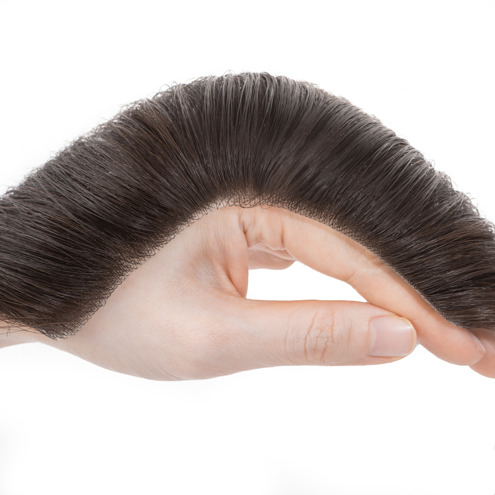 Unisex Toupee Thin Skin Hairpiece Human Hair System Replacement Forehead Topper