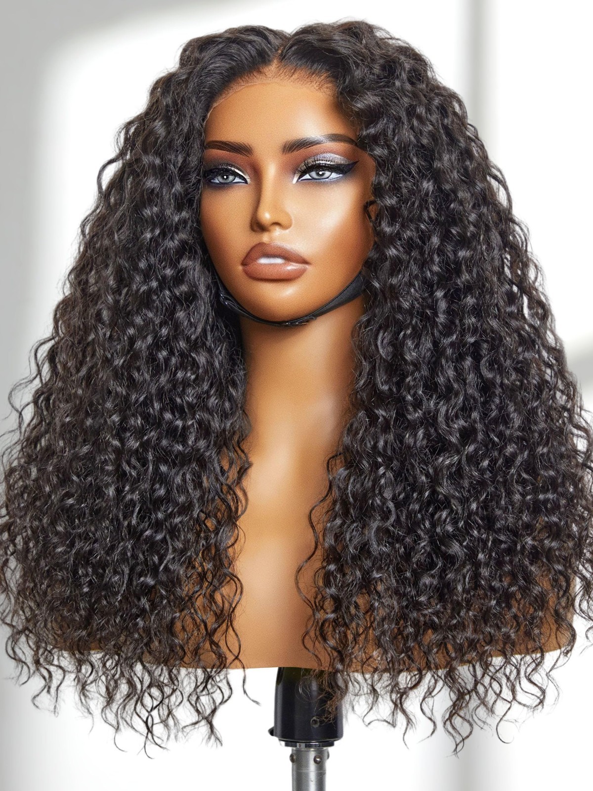 All-Day Comfort Water Wave 5×5 Deep Wave Lace Front Wig – Curly Human Hair, Pre-