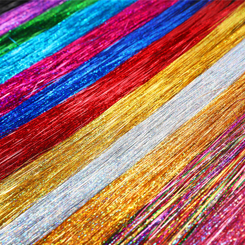 Hair tinsel 450 Strands Holographic Sparkle Extensions Glitter Women Dazzles
