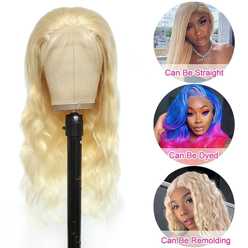 613 Blonde Wig Pre-pluged 13*4 lace frontal blonde wig body wave remy hair