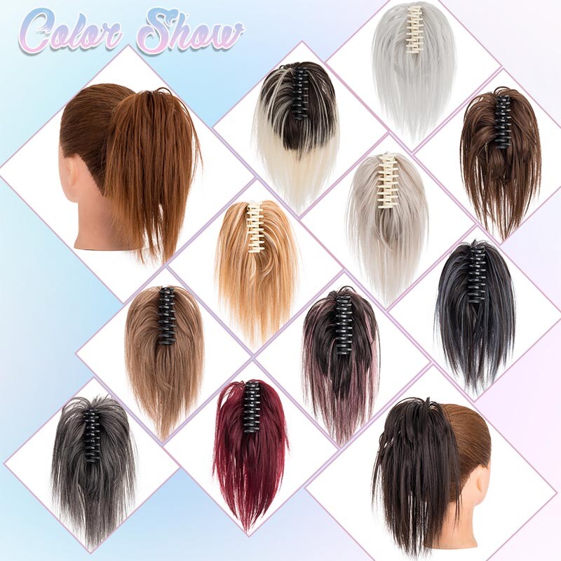 Natural Clip on in Messy Bun Hair Piece Extension Wedding Claw Clip Updo Hair US