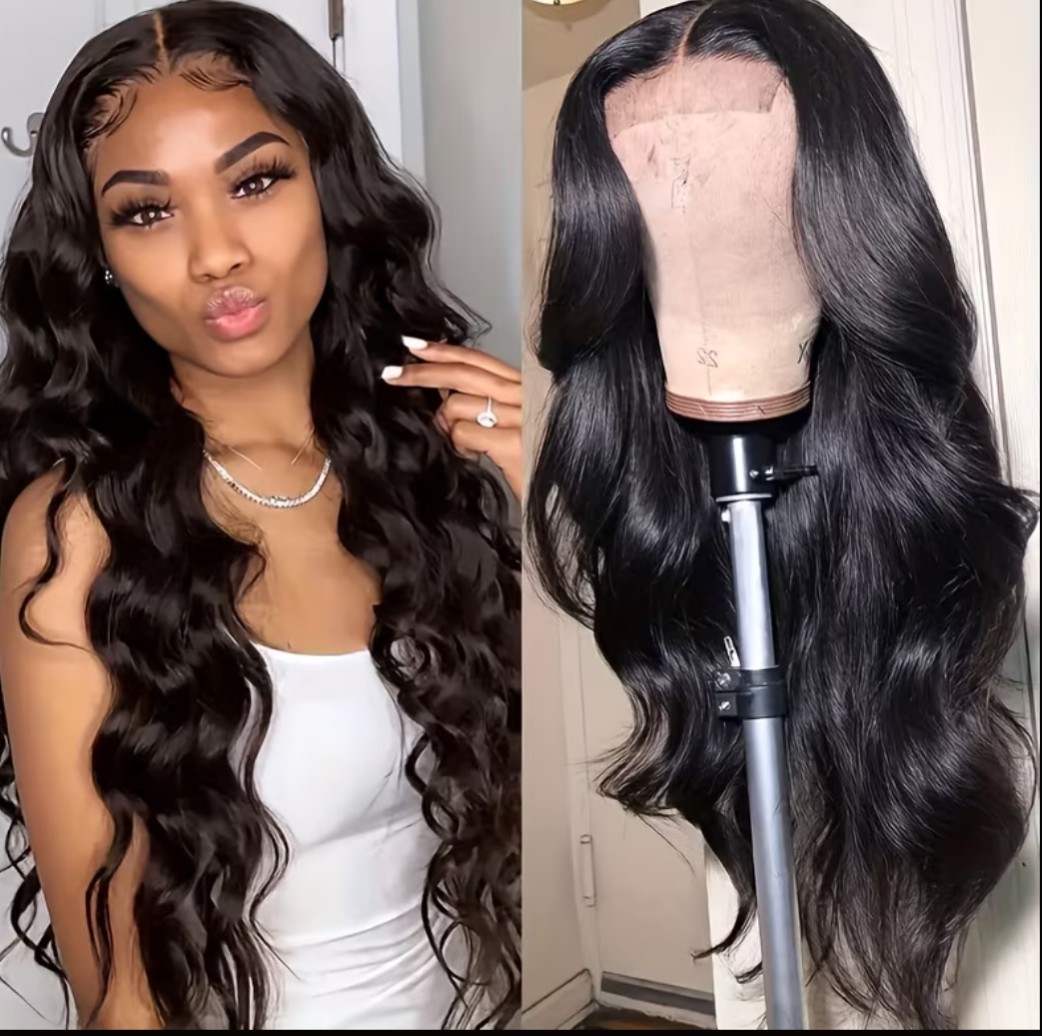 WOMEN’S 20″ INCH 4×4 BLACK BRAZILIAN HUMAN HAIR