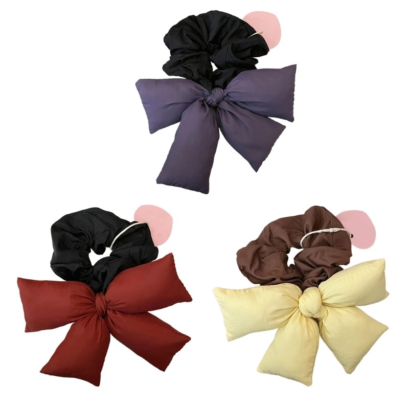 Hair Bun Scrunchy Headpiece Fabric Bowknot Hair Tie Lady Elegant Headdress