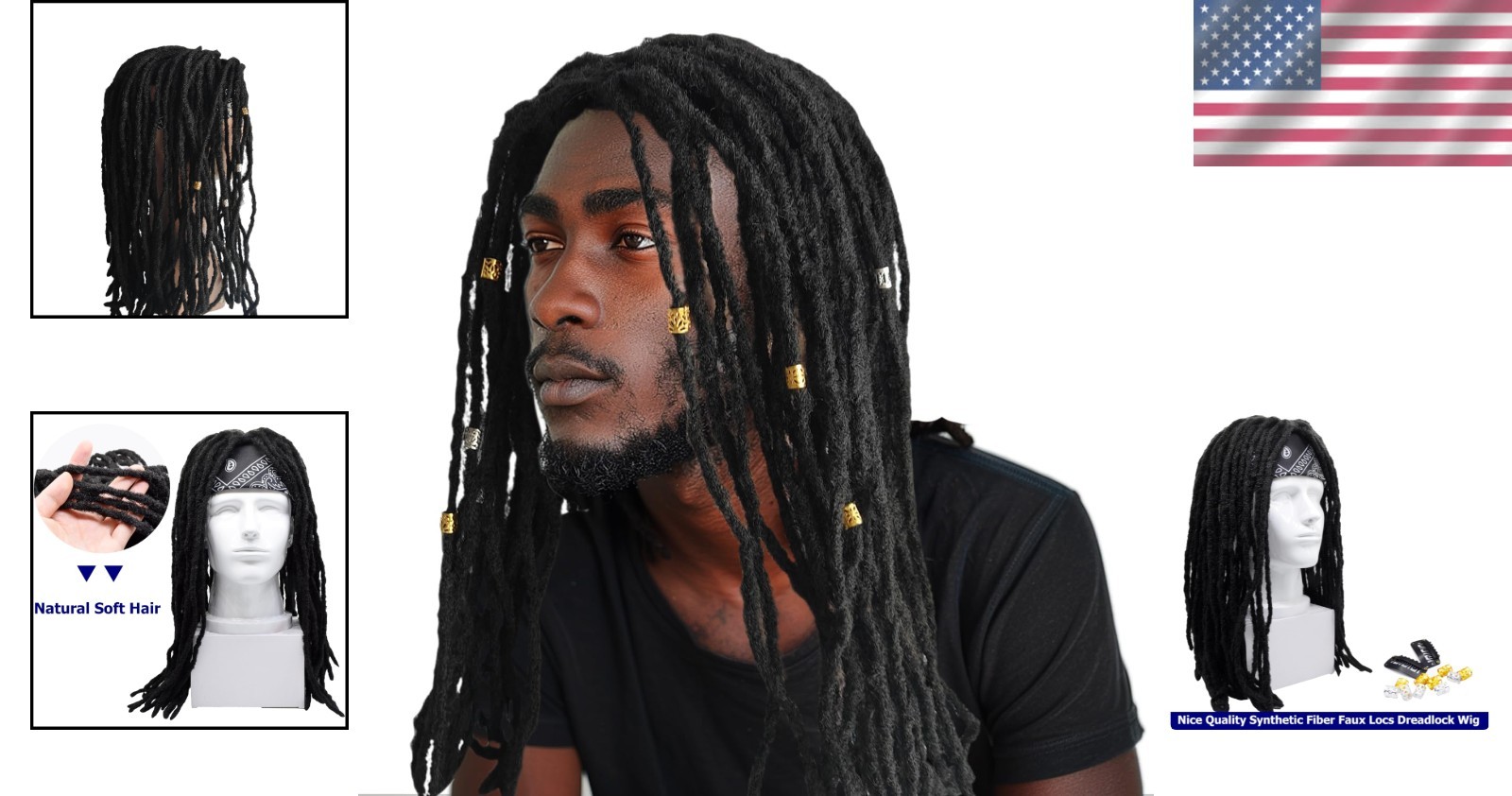 Effortless Installation Men’s Dreadlock Wig