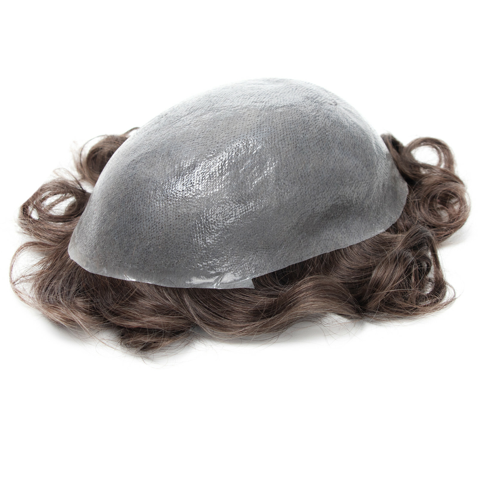 GEX Mens Toupee HairPiece V-loop 0.04mm Thin Skin Human Hair Replacement System