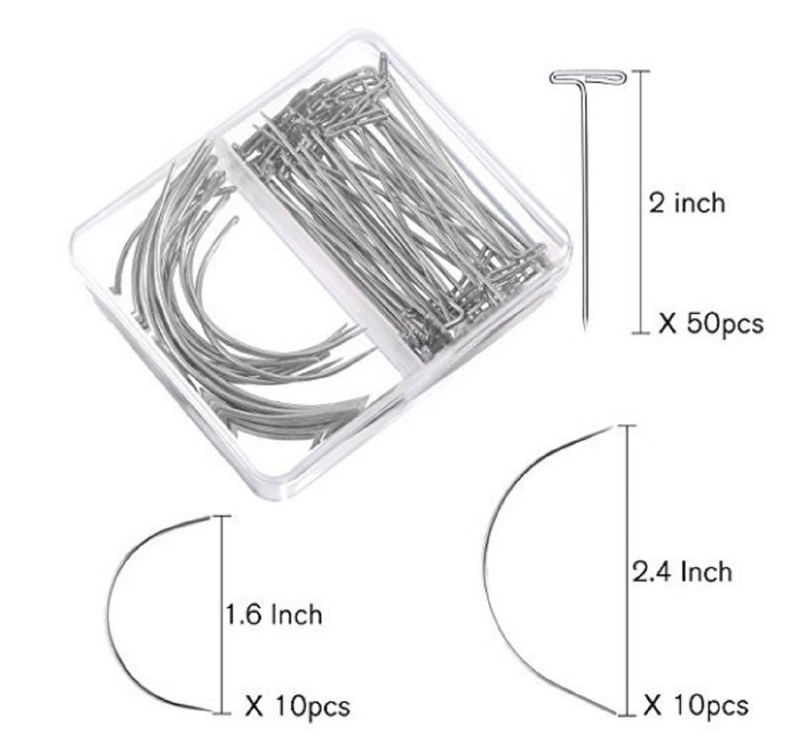 71 Pieces Wig Making Kits Sewing T Pins C Pins and Thread Set Wig Pins DIY