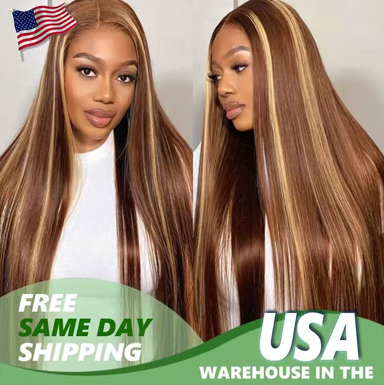 13×4 Straight 4/27 Honey Blonde Lace Front Wigs Transparent Lace Wigs