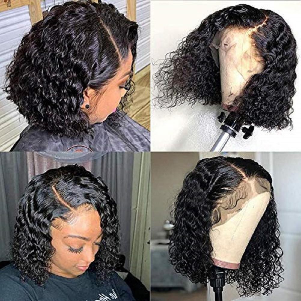Wavy Wig Womens Lace Deep Wave Rose Net Wigs 14in Short Curly Wavy Hair Wigs