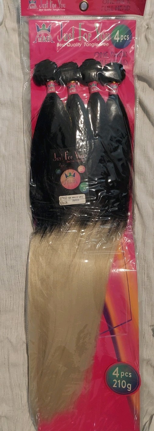 M&H Just For You. Waveon Hair, 22″ 4pc Straight 210g, Color: 1B/613
