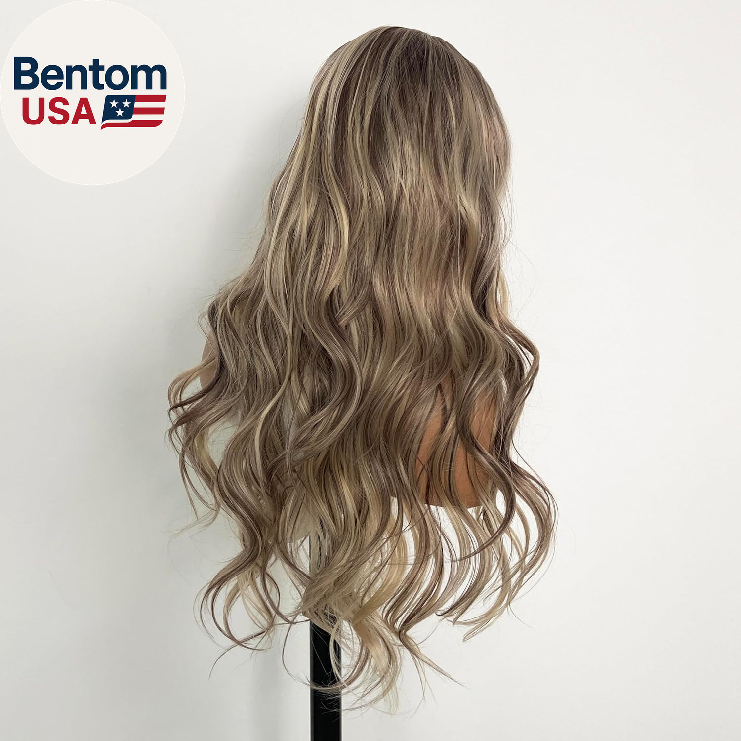 Highlight Ash Blonde Lace Front Wig Pre Plucked Glueless Long Wavy Brown Light B