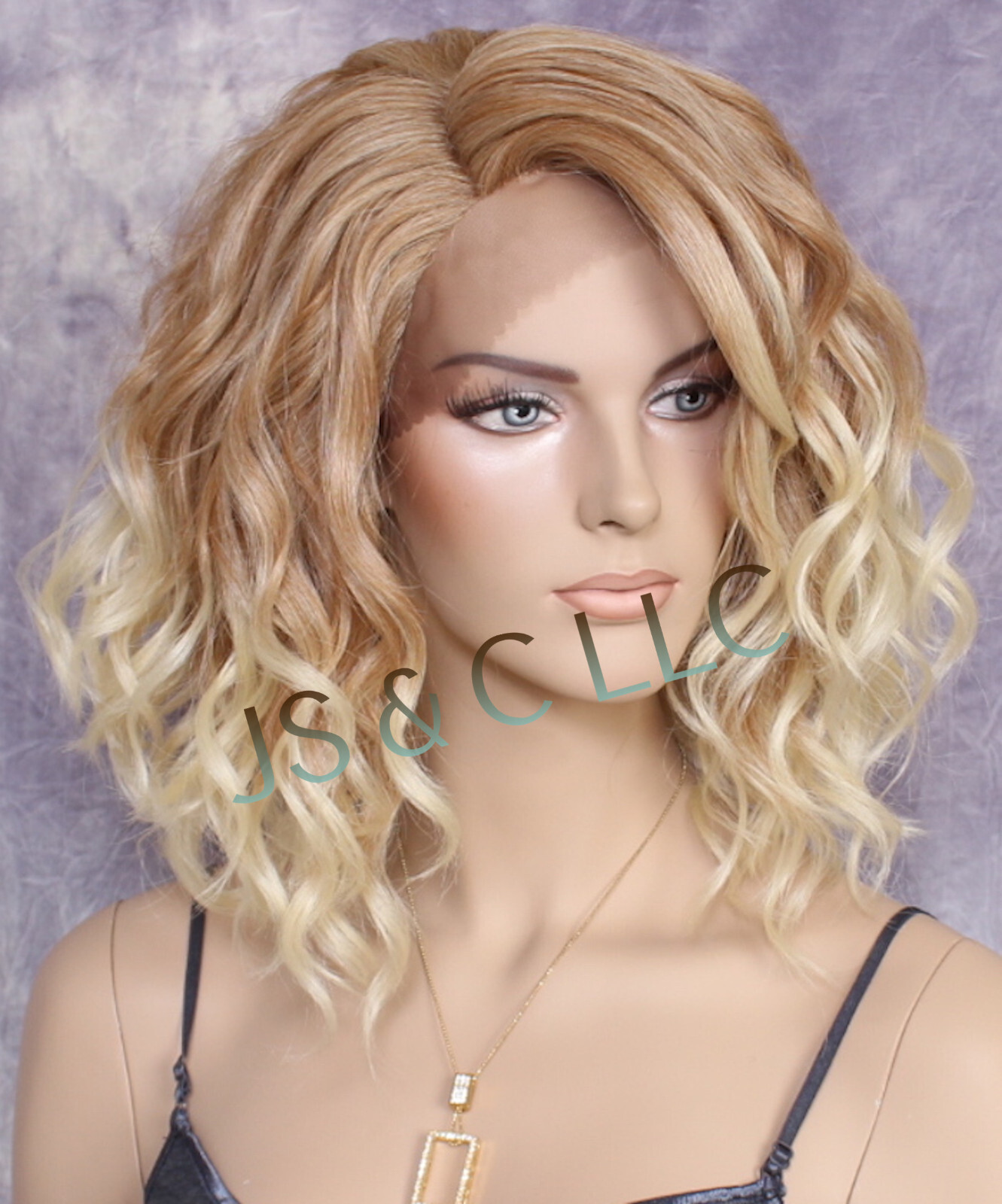 Human Hair blend Heat OK Full Lace Front Wig Blonde mix Super Natural ppq 27-613