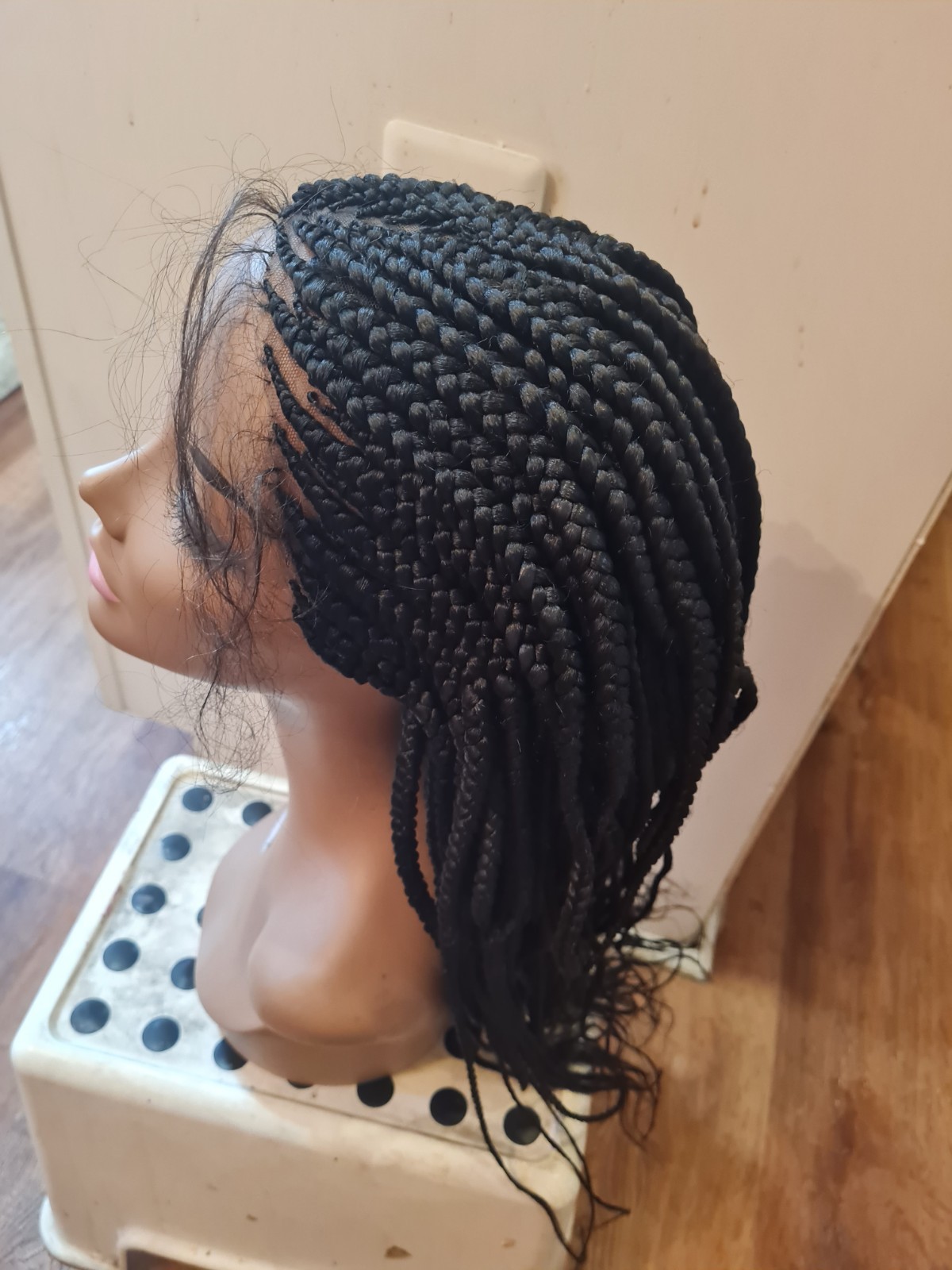 Braided Wig For Black Women Cornrow Braids Lace Front Synthetic Fiber