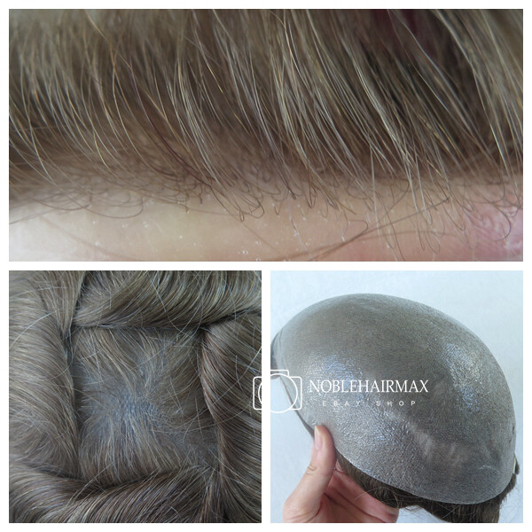 Super Natural Mens Hair Replacement Ultra Thin Skin Blonde Hairpiece Wig #20