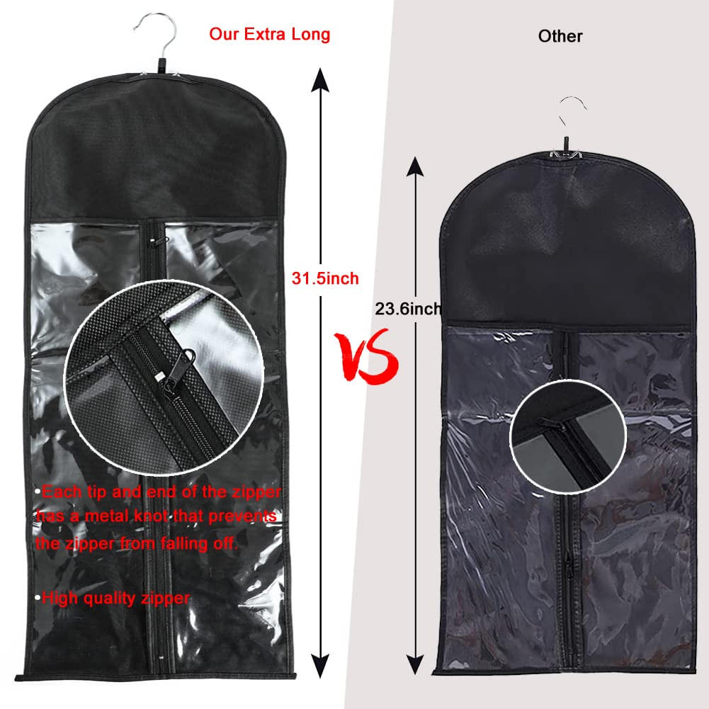 Hair Extension Holder, Extra Long Wig Storage Bag with Hanger for Multiple Wigs