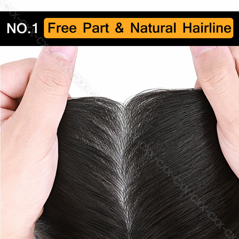Front Piece Mens Toupee Hairpiece PU 100% Real Human Hair Replacement System USA