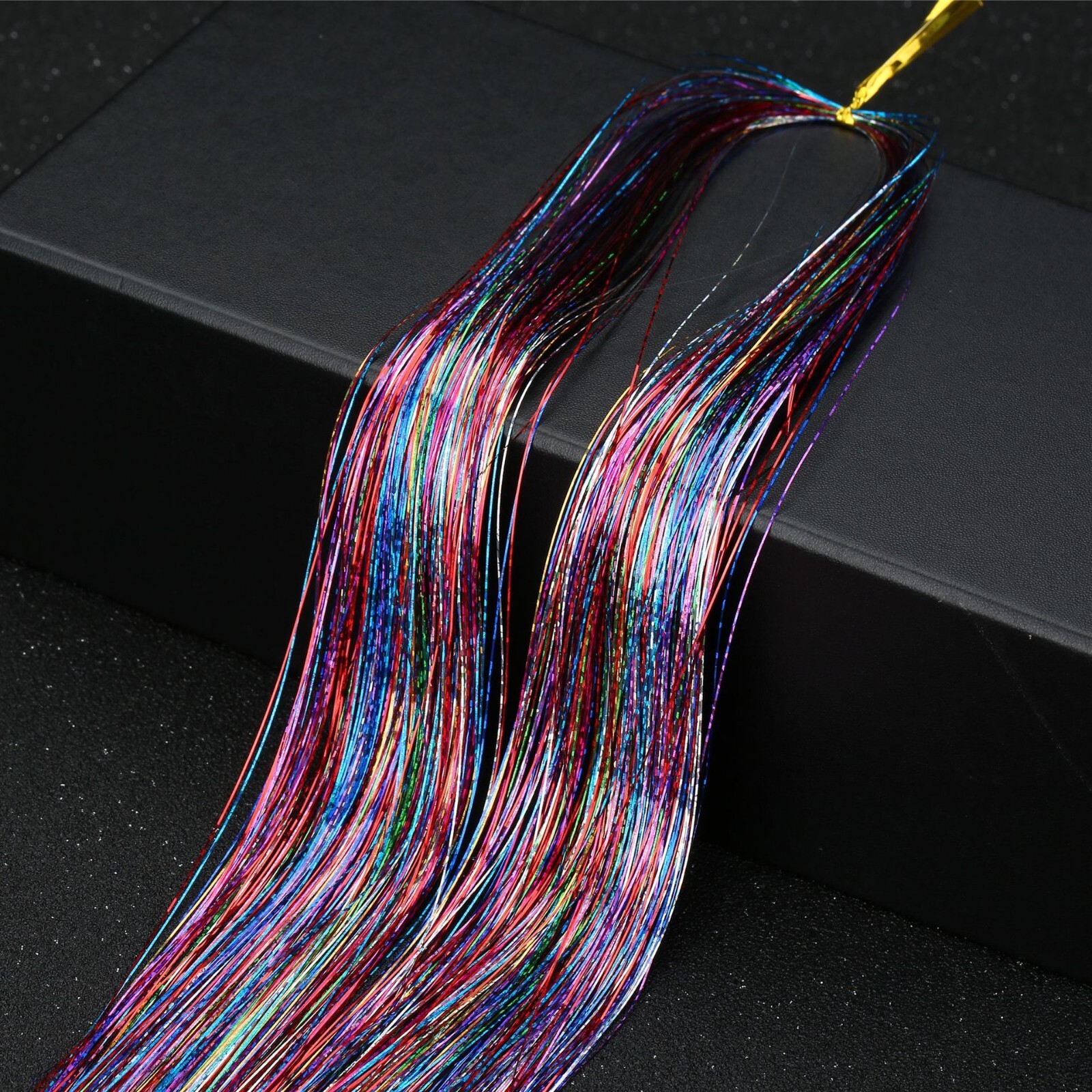 Hair tinsel 450 Strands Holographic Sparkle Extensions Glitter Women Dazzles