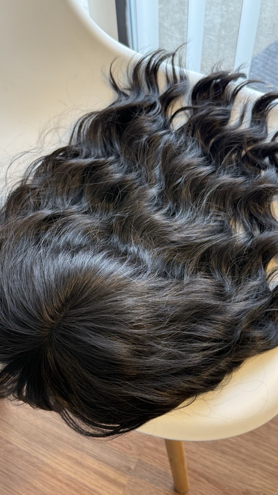 Dark Brown Wavy Clip-In Wig Synthetic Classic Cap 21-30in Free-Part Women