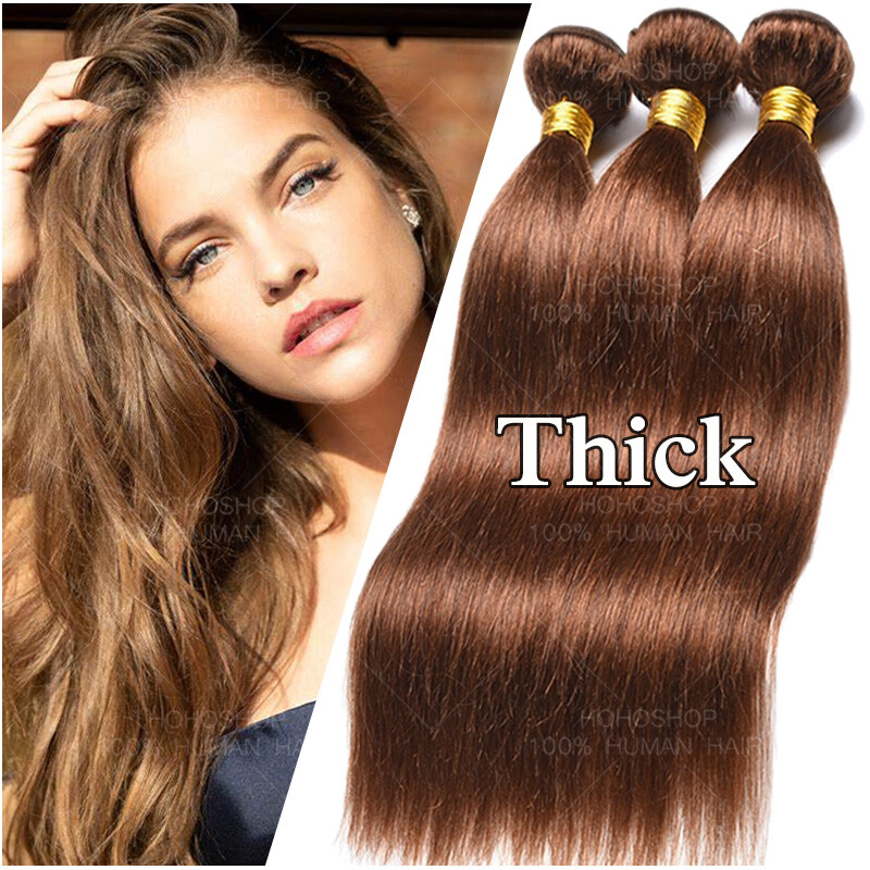 Straight Thick 100% Malaysian Virgin Bundles Human Hair Extentions Weave Weft 8A