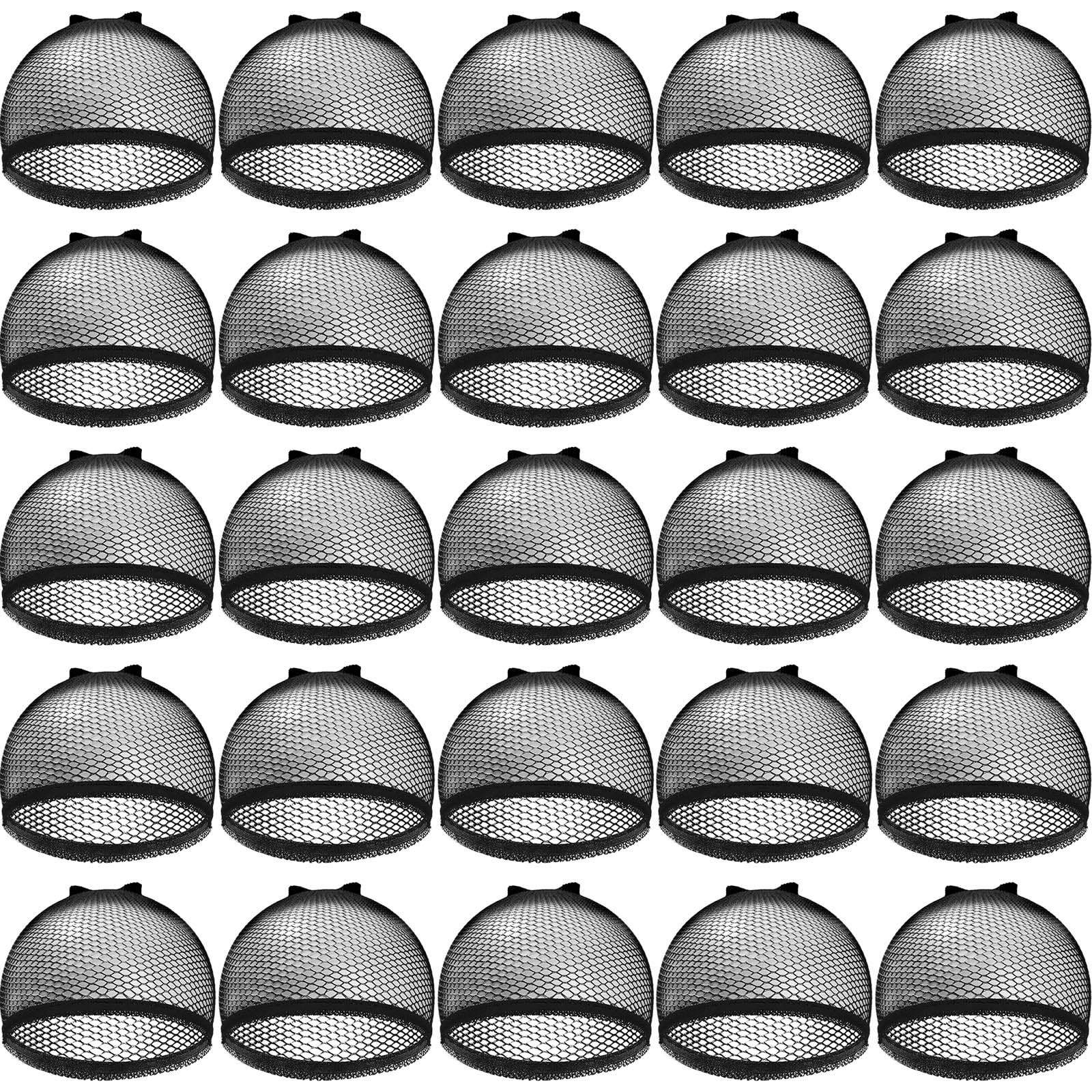 50 Pcs Stretchy Mesh Wig Caps – Nylon Fishnet Stocking Liner for Weaving, Unisex