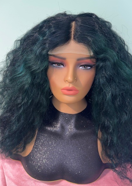 16Inch Brazilian Virgin Deep Wave Hair 4×4 Lace Closure Wig