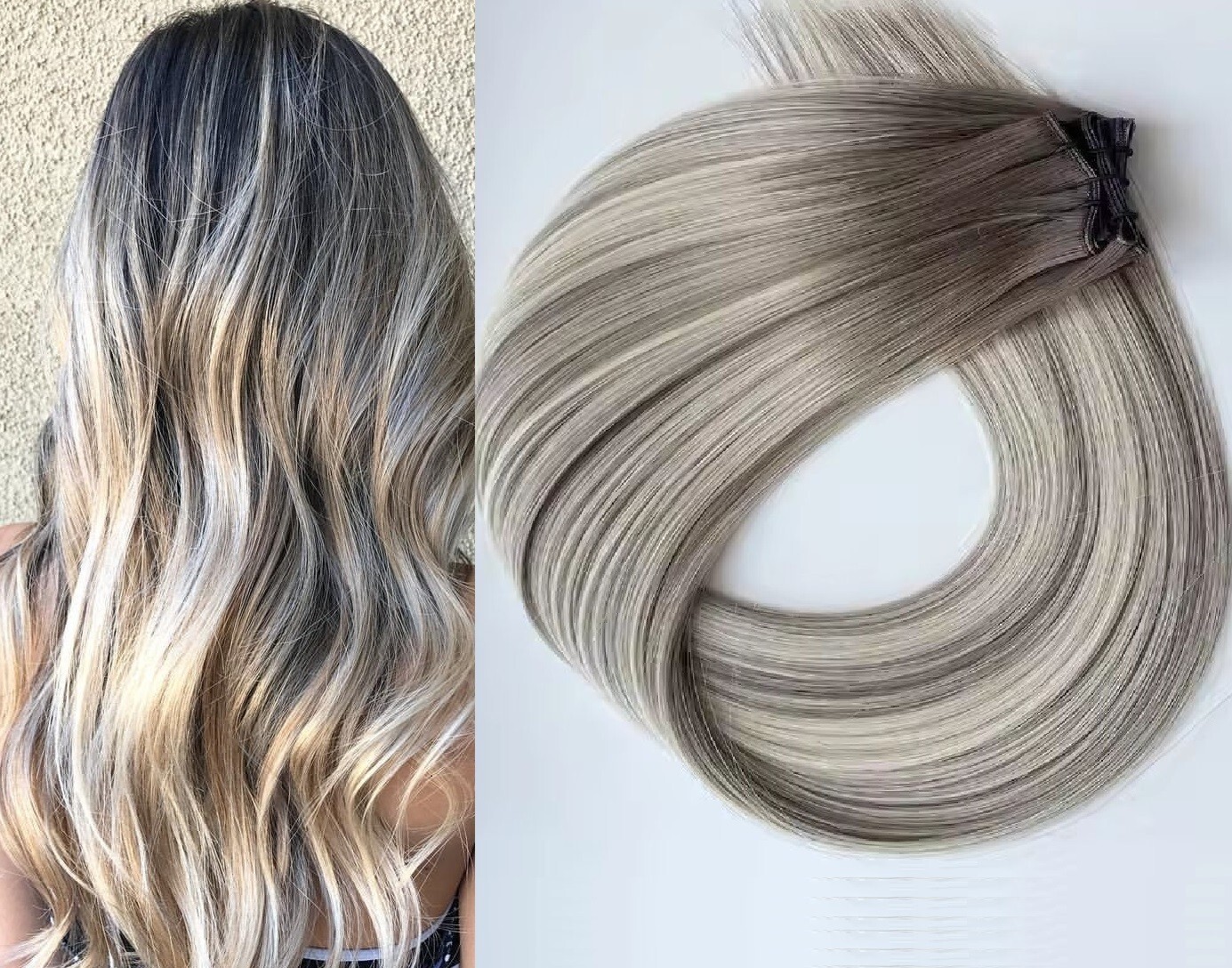 18″, 22″ Genius Wefts, 50g,100% Human Remy Balayage Hair Extensions #B7-7/60