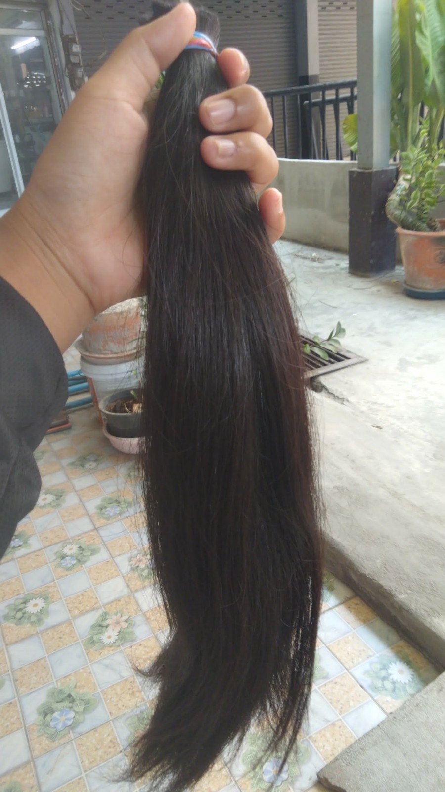 19″ 130g Virgin Human Hair Ponytail Natural Black Unprocessed A127