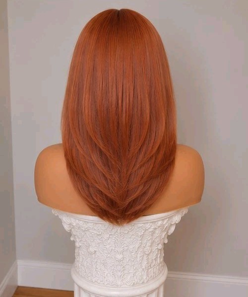 Long Wavy Curly Red Wine Dark Auburn Wig Heat Resistant Human Hair blend