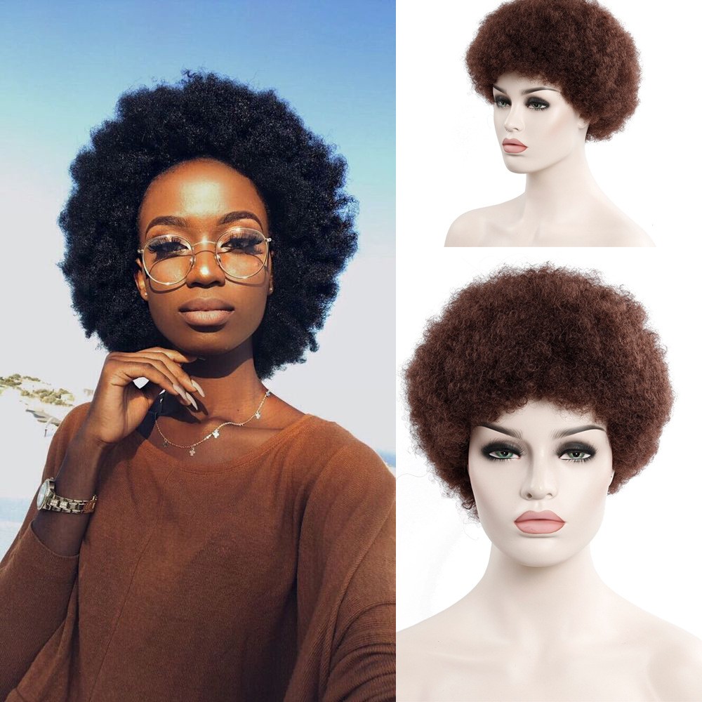 short Curly Hair 6 Inch Short Exploded Headgear