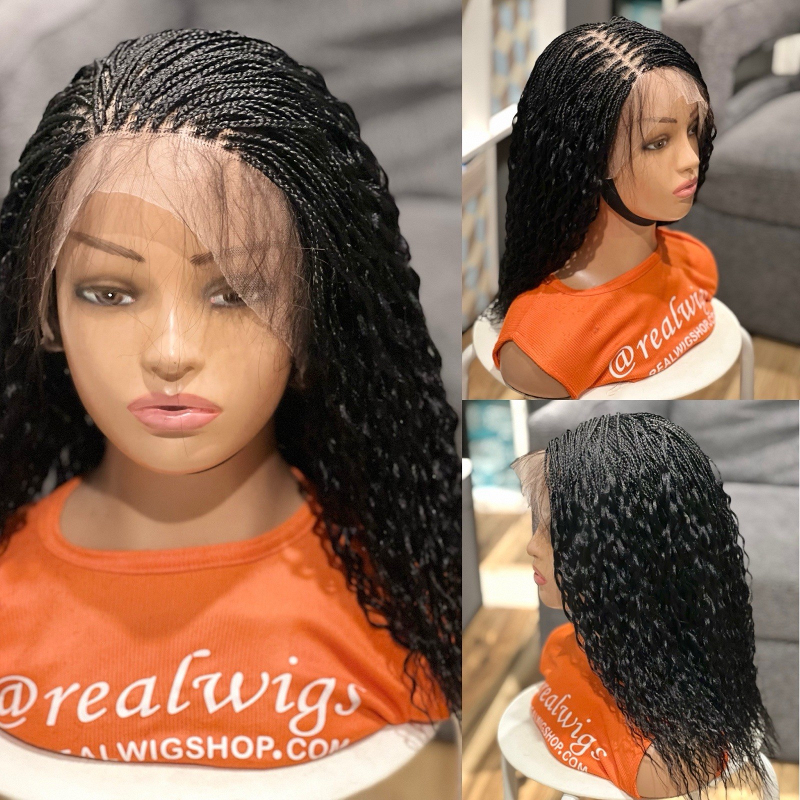 Braided wig: beautiful Handmade braided wig, water wave made on a full lacewig.