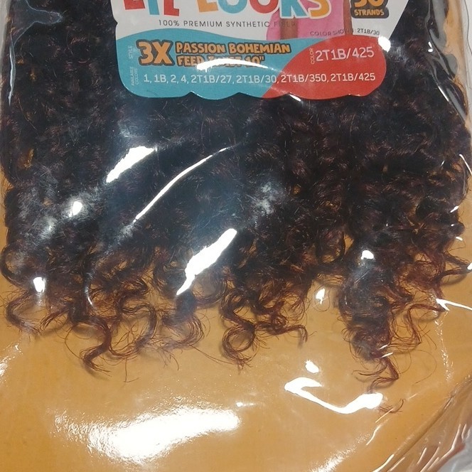 X-Pression Bohemian Curly Twist 10in Crochet Loop Hair Extensions 30 2T1B/425