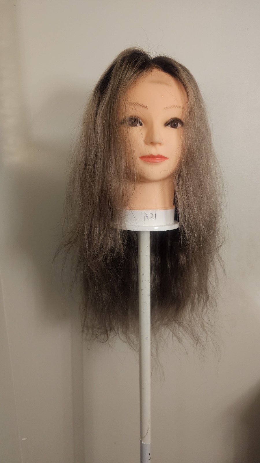 High Quality regular Top 22 to 24″ gray wavy 100% Virgin Human Hair Lace Wig
