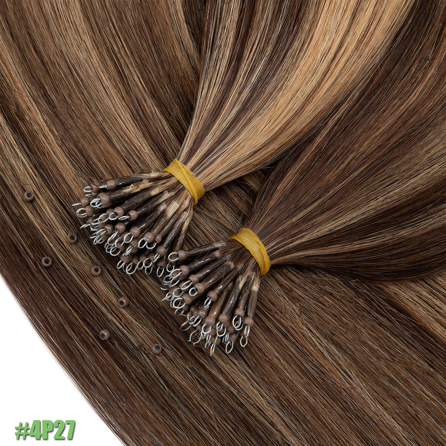 Russian Remy Nano Ring Tips Human Hair Extensions Thick 200S Full Head Highlight