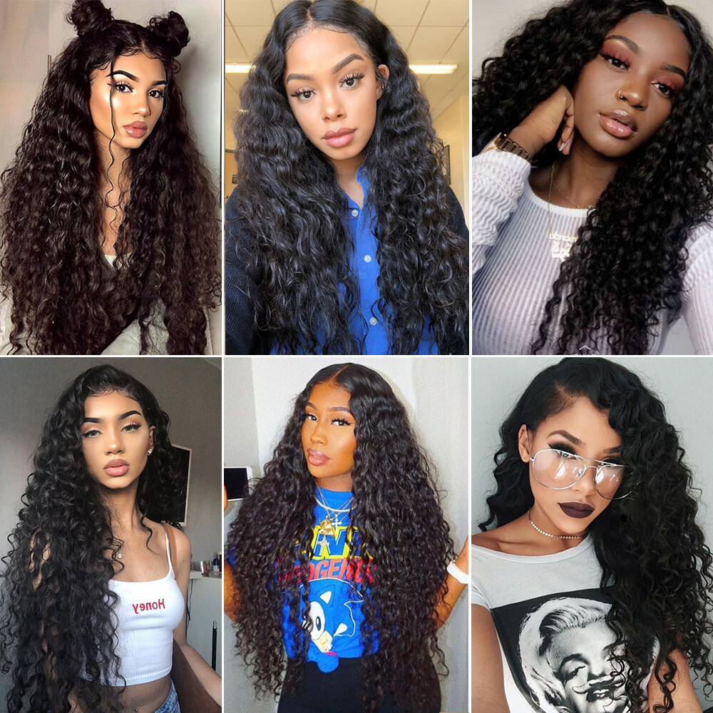 Hair Curly Front Wig Women Brazilian Long Curly Wavy Hair Wigs Women Costume USA