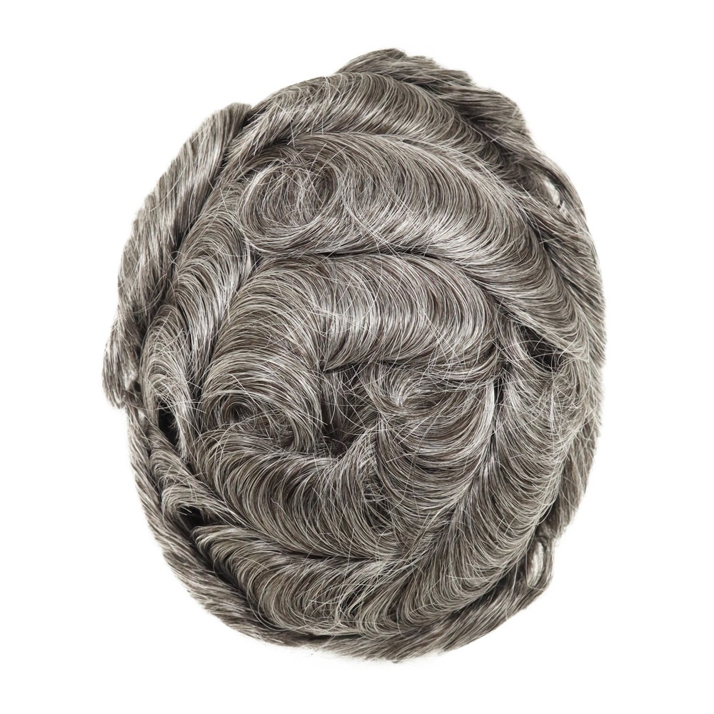 Toupee for Men Human Hair Replacement System Poly Skin Gent Hairpiece 8×10