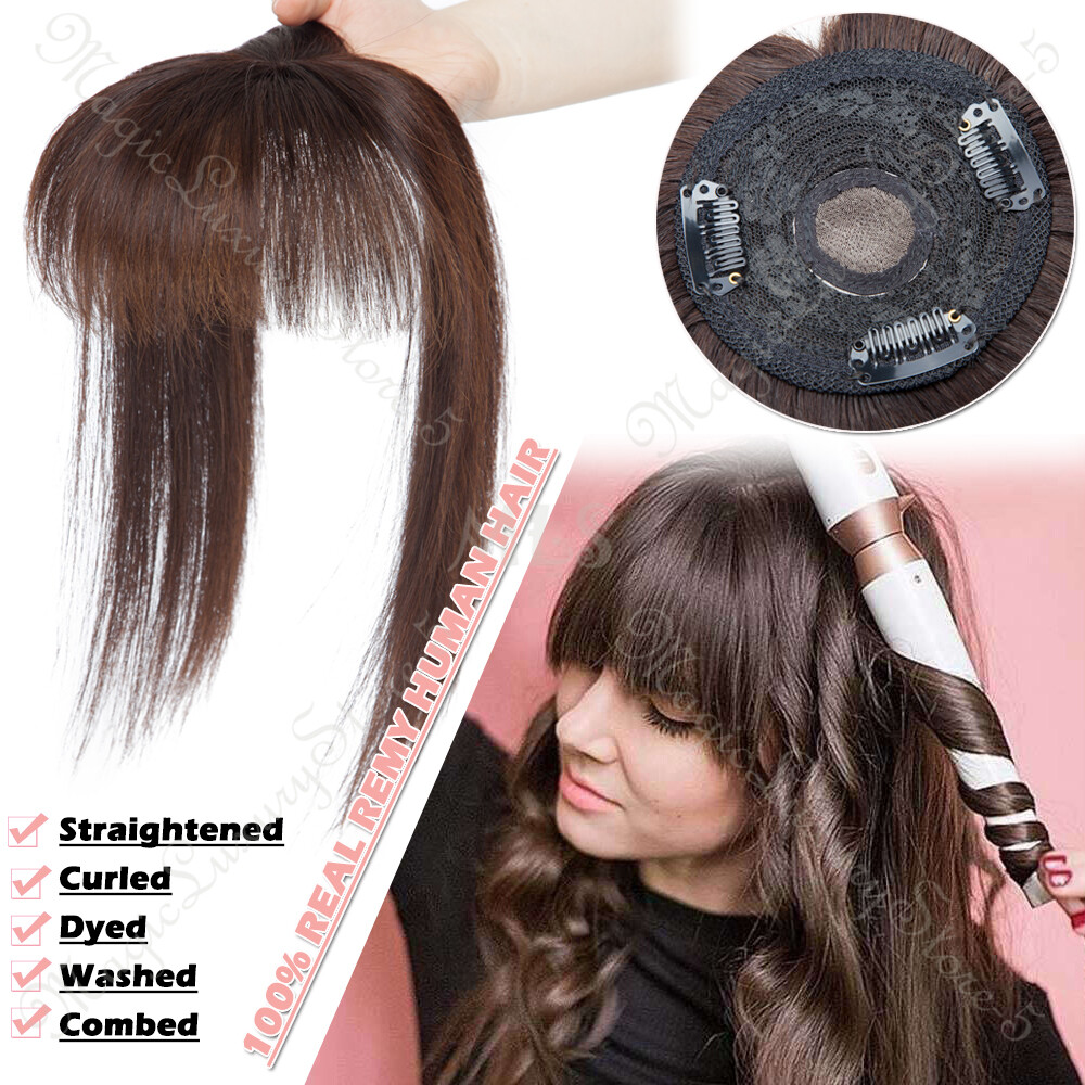 US Clip in Hairpiece 100% Real Remy Human Hair Topper Toupee Top Silk MONO Women