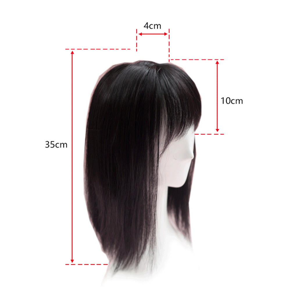 Mono Hairpiece/Toupee Replacement Women Top Synthetic Hair Topper With Bang