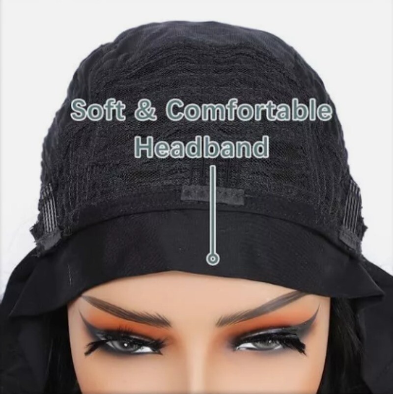 Mixed Brown Short Straight Synthetic Headband Wigs for Black Women Bob Hair Wigs