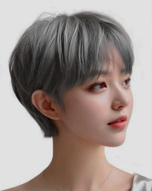 New Fashion Women’s Short Natural Dark Gray Straight Wigs 6 Inch